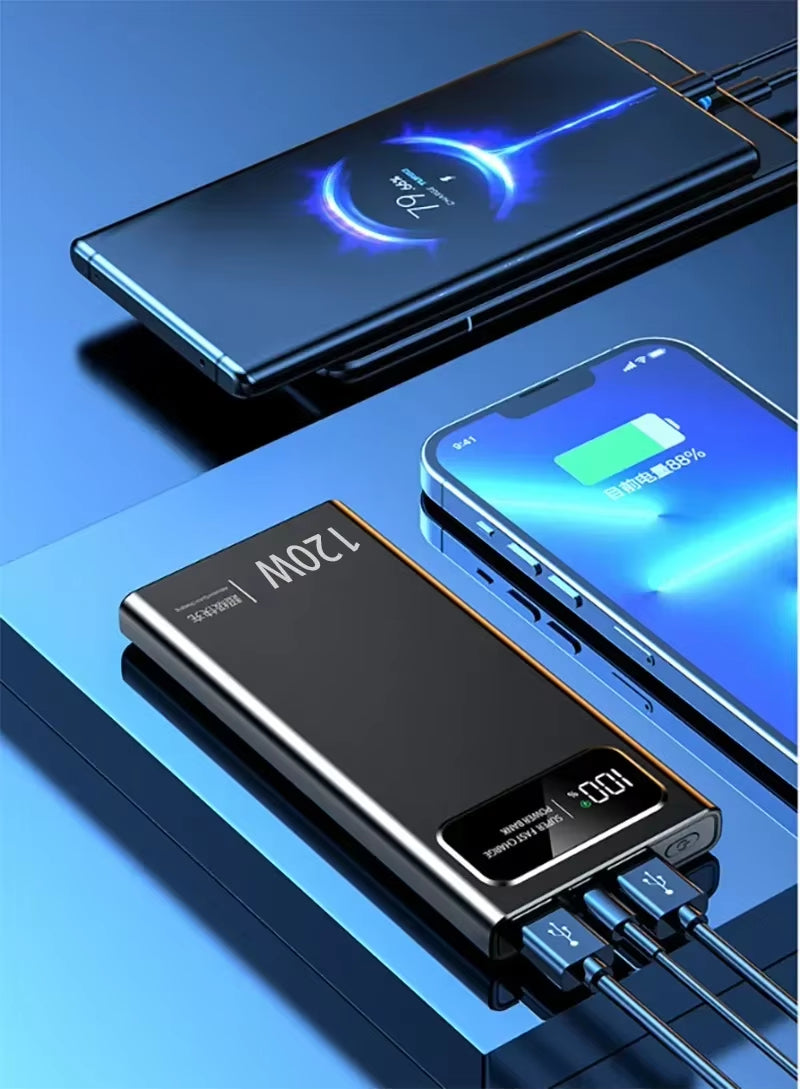 120W Mobile Power Bank Super Fast Charge 200000Mah Large Capacity Fast Charge Battery External Battery Mobile Power Bank
