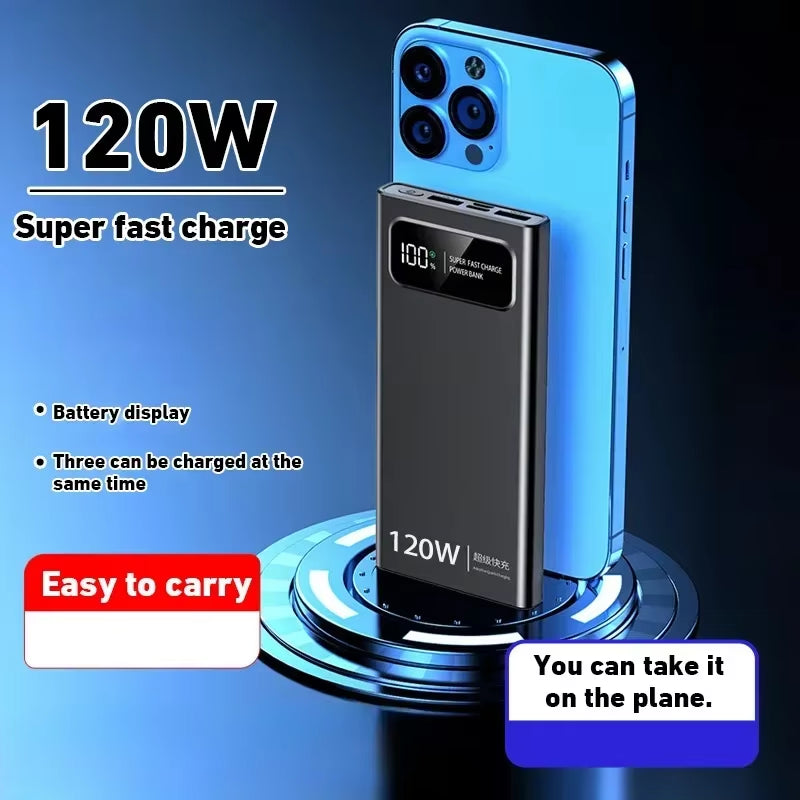 120W Mobile Power Bank Super Fast Charge 200000Mah Large Capacity Fast Charge Battery External Battery Mobile Power Bank