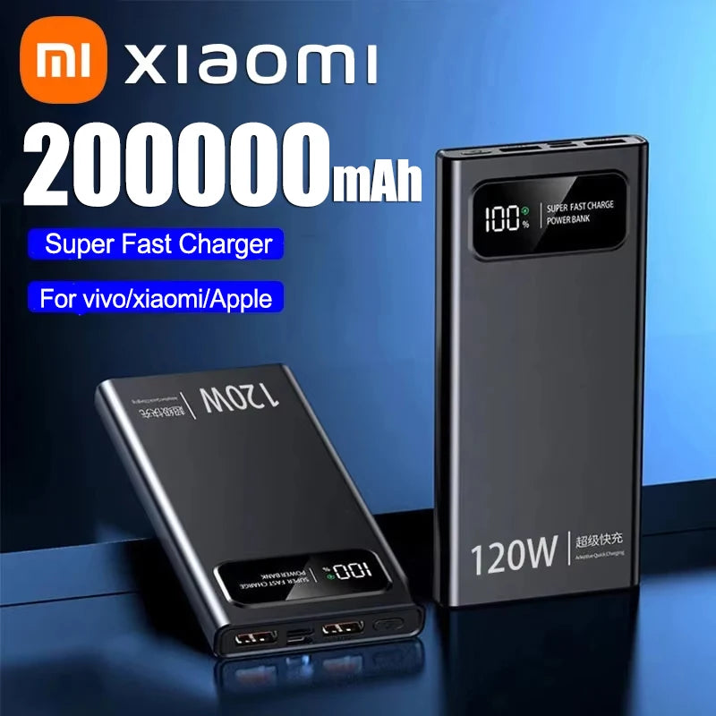 120W Mobile Power Bank Super Fast Charge 200000Mah Large Capacity Fast Charge Battery External Battery Mobile Power Bank