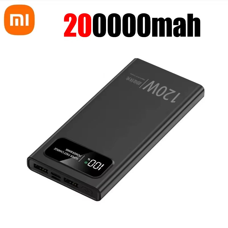 120W Mobile Power Bank Super Fast Charge 200000Mah Large Capacity Fast Charge Battery External Battery Mobile Power Bank