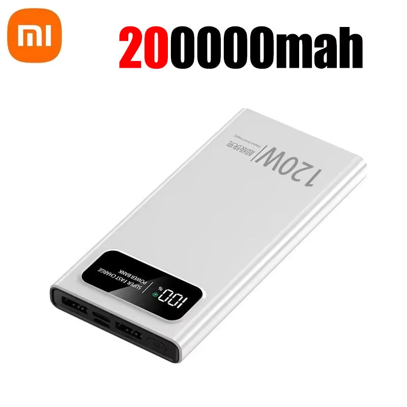 120W Mobile Power Bank Super Fast Charge 200000Mah Large Capacity Fast Charge Battery External Battery Mobile Power Bank