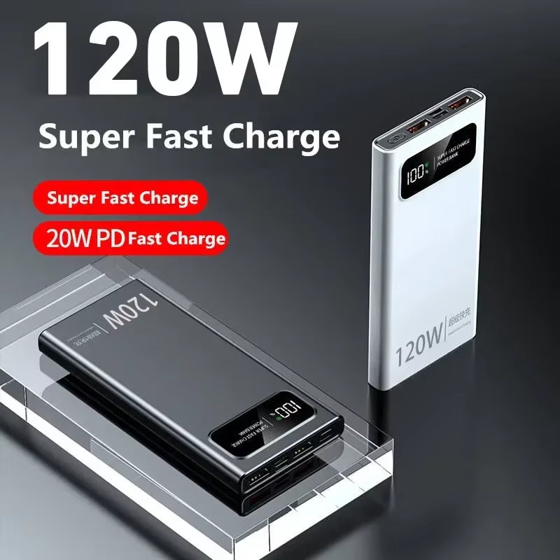 120W Mobile Power Bank Super Fast Charge 200000Mah Large Capacity Fast Charge Battery External Battery Mobile Power Bank